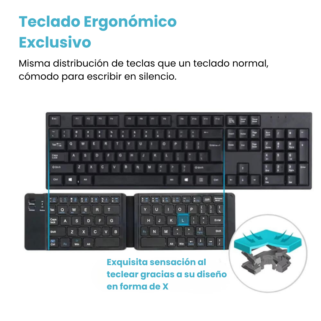 Teclado Bluetooth Plegable SANDA SD‑3745 | Compacto, Recargable y Listo Para Viajar