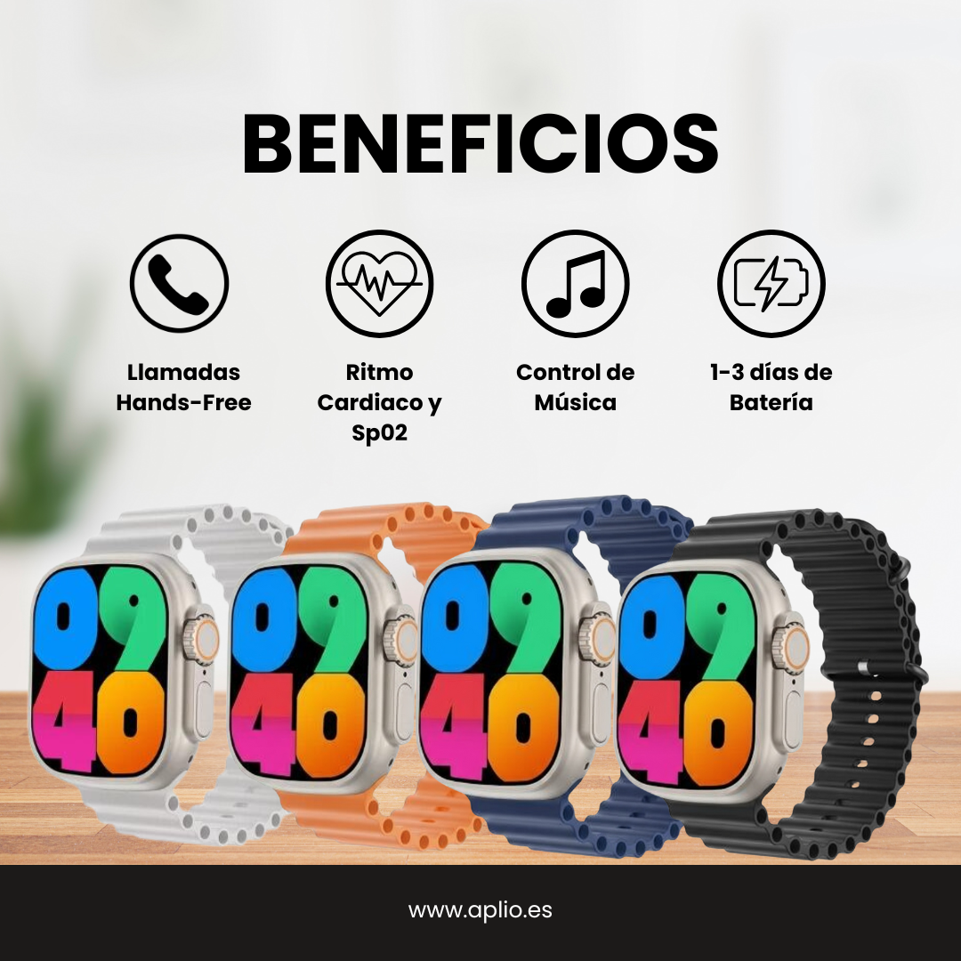 Smartwatch Ultra Pro X10 2" 4 Colores con Llamadas Bluetooth, Notificaciones y Salud (Ritmo/SpO2)