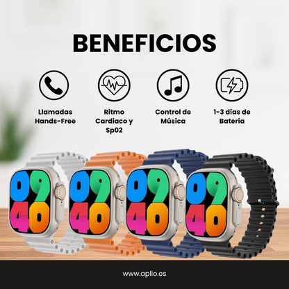 Smartwatch Ultra Pro X10 2" 4 Colores con Llamadas Bluetooth, Notificaciones y Salud (Ritmo/SpO2)