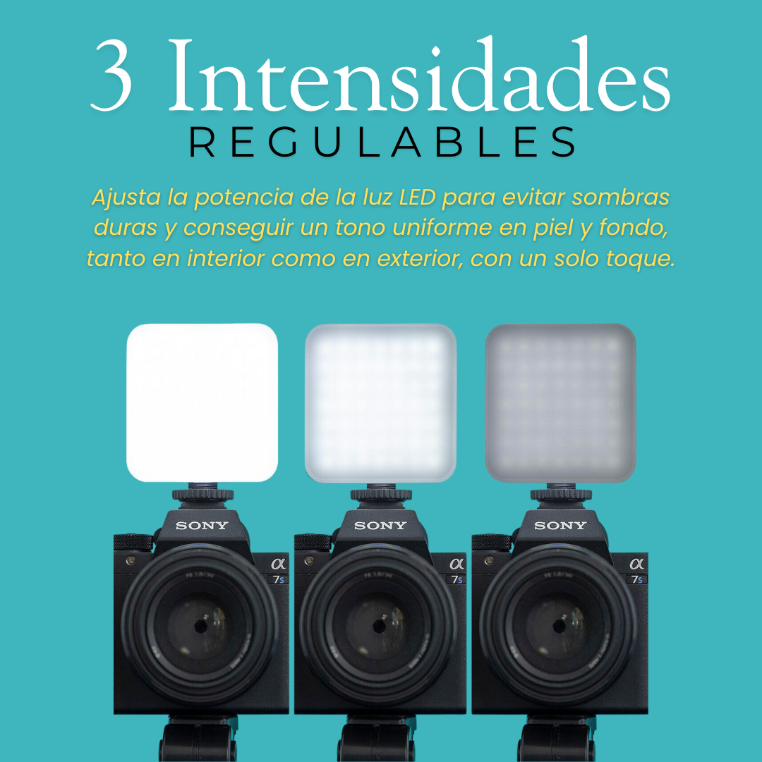 Kit Vlogging con Luz, Micrófono y Mando 6 Piezas | Trípode, LED y Control Remoto para Móvil