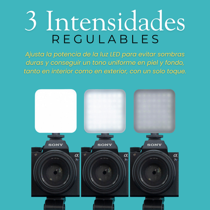 Kit Vlogging con Luz, Micrófono y Mando 6 Piezas | Trípode, LED y Control Remoto para Móvil