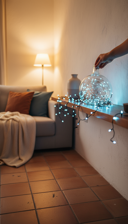 Luces LED azules 50 LED | Guirnalda de cobre flexible 5 m