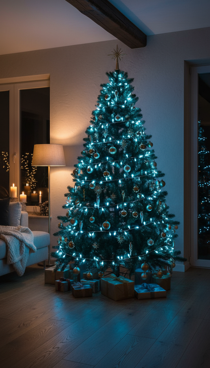 Luces LED azules 50 LED | Guirnalda de cobre flexible 5 m