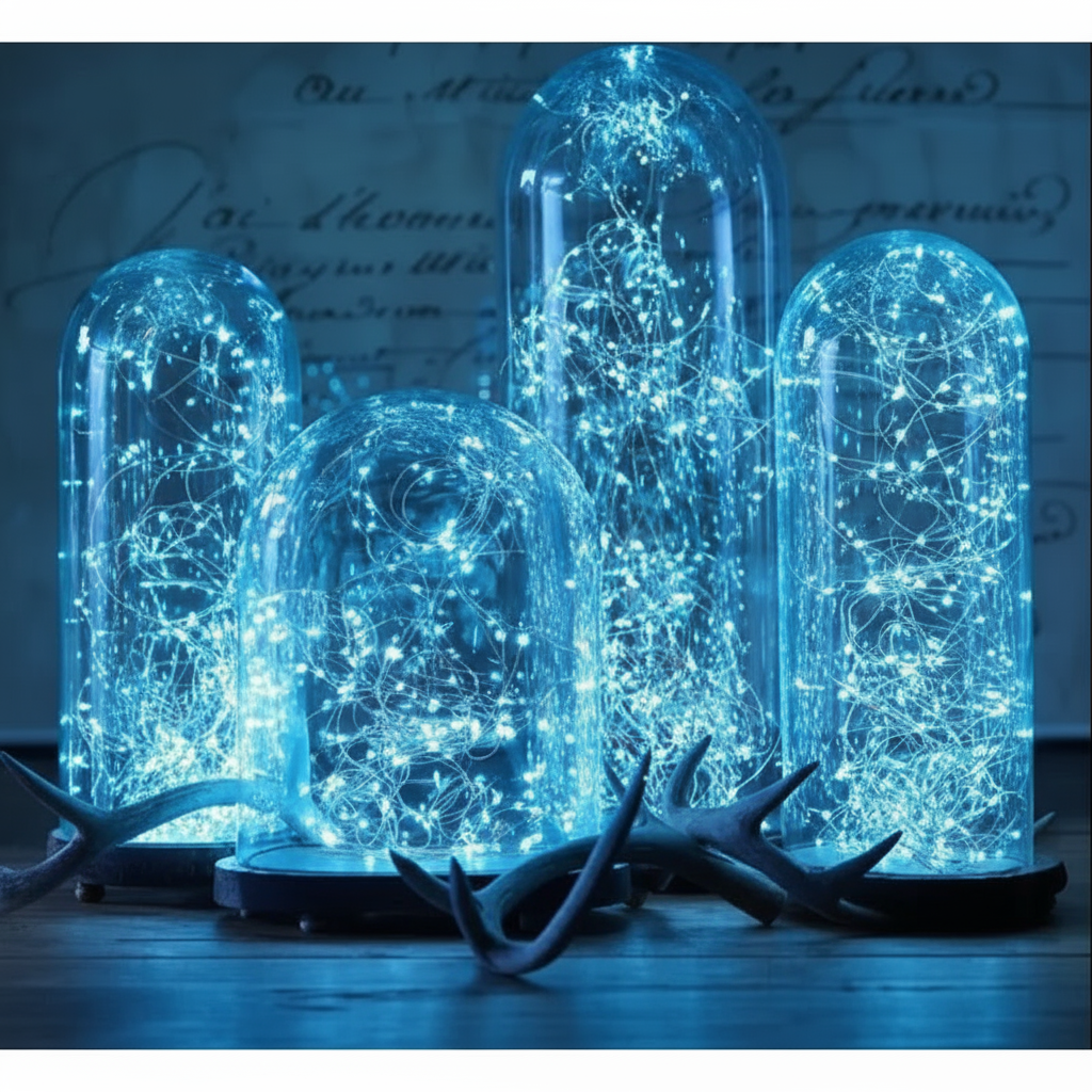 Luces LED azules 50 LED | Guirnalda de cobre flexible 5 m