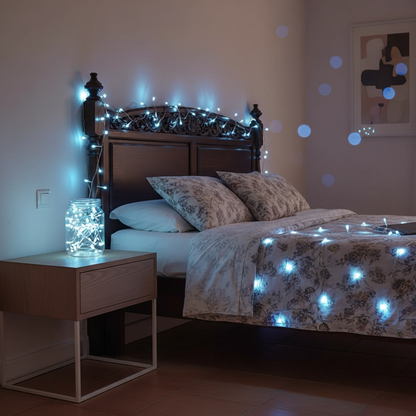 Luces LED azules 50 LED | Guirnalda de cobre flexible 5 m