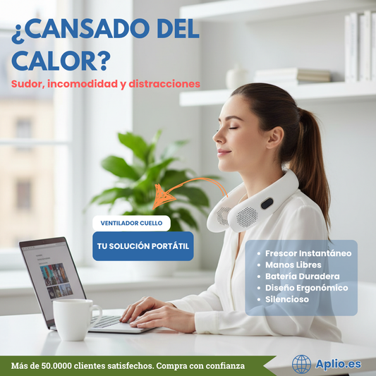 Ventilador de Cuello Portátil con Pantalla Digital | Sin Aspas y Ultraligero