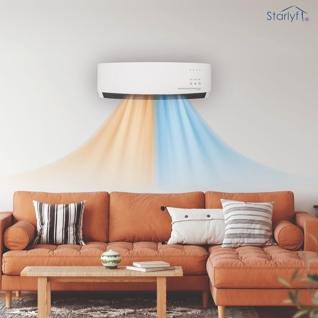 Climatizador y calentador de pared 2 en 1 | Silencioso y con mando