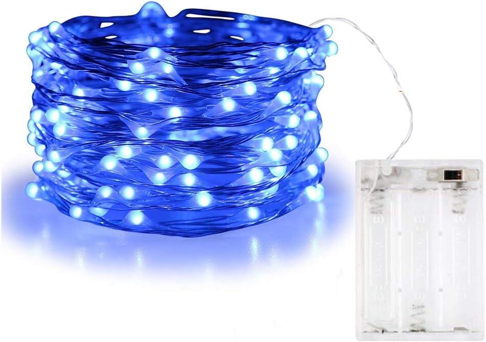 Luces LED azules 50 LED | Guirnalda de cobre flexible 5 m